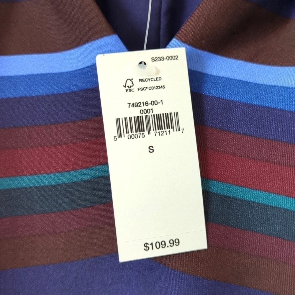 Banana Republic Striped Sleeveless Halter Flounce Hem A-Line Midi Dress Maroon S - Picture 6 of 15